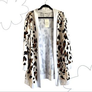 Long sleeve cardigan. Leopard print. New with tag.